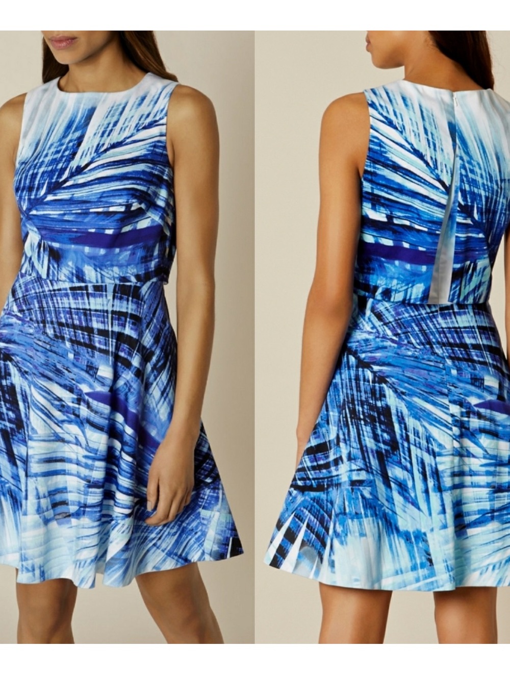 Karen Millen Palm Pleats Dress